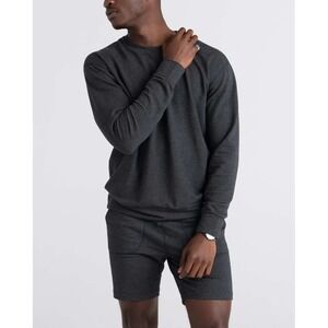 SAXX 3Six Five Crew Lounge Sweatshirt Black Heather Men's Size Medium NEW